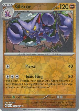 Card: Scarlet & Violet: Paradox Rift Singles, Gliscor - 092/182 - Uncommon Reverse Holo