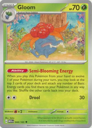 Card: Scarlet & Violet: 151 Singles, Gloom - 044/165 - Uncommon
