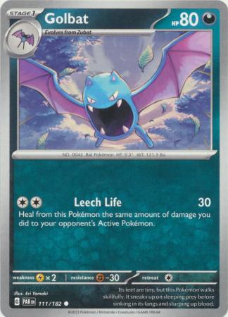 Card: Scarlet & Violet: Paradox Rift Singles, Golbat - 111/182 - Common
