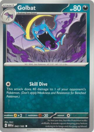 Card: Scarlet & Violet: 151 Singles, Golbat - 042/165 - Uncommon
