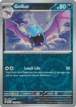 Card: Scarlet & Violet: Paradox Rift Singles, Golbat - 111/182 - Common Reverse Holo