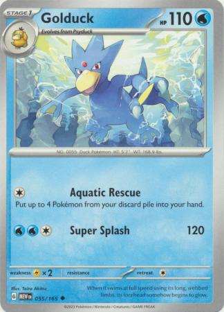 Card: Scarlet & Violet: 151 Singles, Golduck - 055/165 - Uncommon