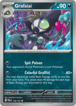 Card: Scarlet & Violet: Paldea Evolved Singles, Grafaiai - 146/193 - Uncommon