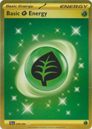 Card: Scarlet & Violet: Paldea Evolved Singles, Grass Energy - 278/193 - Gold Secret Rare