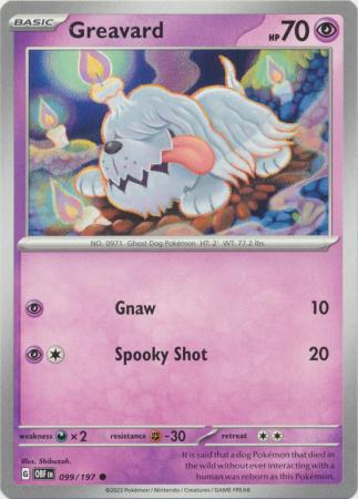Card: Scarlet & Violet: Obsidian Flames Single, Greavard - 099/197 - Common