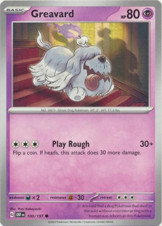 Card: Scarlet & Violet: Obsidian Flames Single, Greavard - 100/197 - Common