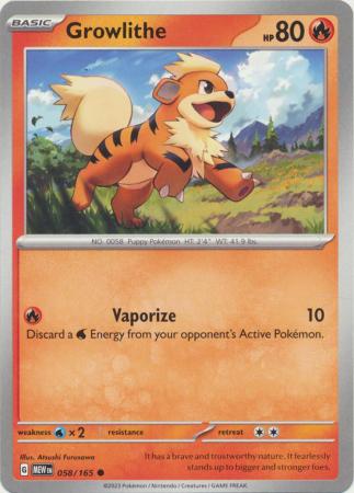 Card: Scarlet & Violet: 151 Singles, Growlithe - 058/165 - Common