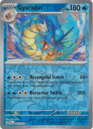 Card: Scarlet & Violet: Paldea Evolved Singles, Gyarados - 043/193 - Holo Rare Reverse Holo