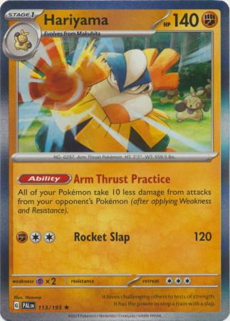Card: Scarlet & Violet: Paldea Evolved Singles, Hariyama - 113/193 - Holo Rare