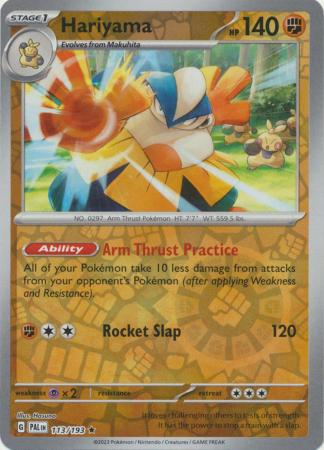 Card: Scarlet & Violet: Paldea Evolved Singles, Hariyama - 113/193 - Holo Rare Reverse Holo