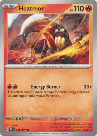 Card: Scarlet & Violet: Obsidian Flames Single, Heatmor - 039/197 - Common