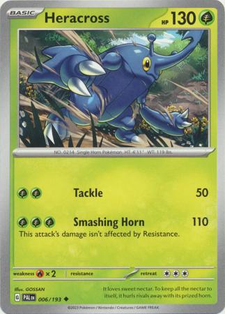 Card: Scarlet & Violet: Paldea Evolved Singles, Heracross - 006/193 - Uncommon
