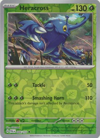 Card: Scarlet & Violet: Paldea Evolved Singles, Heracross - 006/193 - Uncommon Reverse Holo
