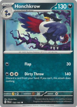 Card: Scarlet & Violet: Paldea Evolved Singles, Honchkrow - 132/193 - Uncommon