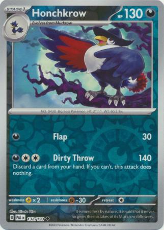 Card: Scarlet & Violet: Paldea Evolved Singles, Honchkrow - 132/193 - Uncommon Reverse Holo