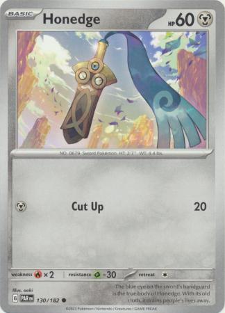 Card: Scarlet & Violet: Paradox Rift Singles, Honedge - 130/182 - Common