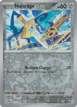 Card: Scarlet & Violet: Paradox Rift Singles, Honedge - 131/182 - Common Reverse Holo
