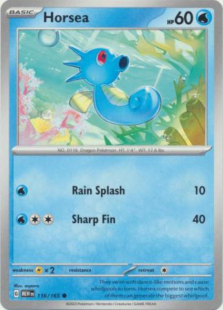 Card: Scarlet & Violet: 151 Singles, Horsea - 116/165 - Common