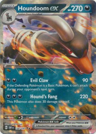 Card: Scarlet & Violet: Obsidian Flames Single, Houndoom ex - 134/197 - Ultra Rare