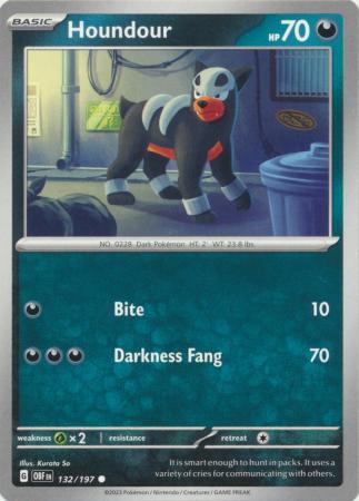 Card: Scarlet & Violet: Obsidian Flames Single, Houndour - 132/197 - Common