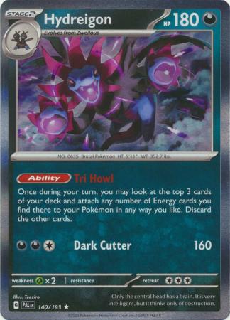 Card: Scarlet & Violet: Paldea Evolved Singles, Hydreigon - 140/193 - Holo Rare
