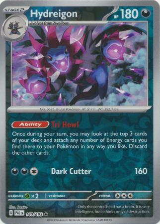 Card: Scarlet & Violet: Paldea Evolved Singles, Hydreigon - 140/193 - Holo Rare Reverse Holo