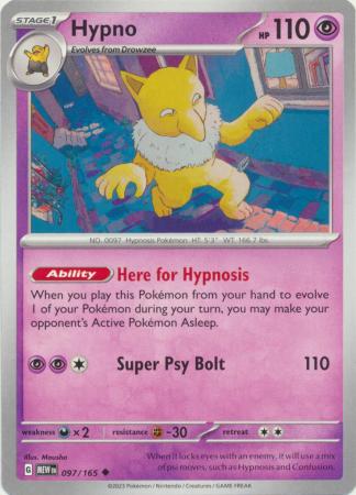 Card: Scarlet & Violet: 151 Singles, Hypno - 097/165 - Uncommon