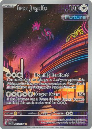 Card: Scarlet & Violet: Paradox Rift Singles, Iron Jugulis - 216/182 - Illustration Rare