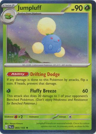 Card: Scarlet & Violet: Paldea Evolved Singles, Jumpluff - 003/193 - Holo Rare