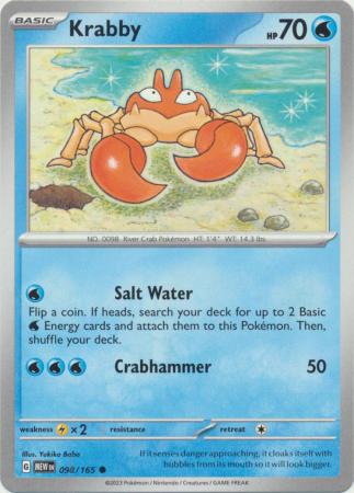Card: Scarlet & Violet: 151 Singles, Krabby - 098/165 - Common