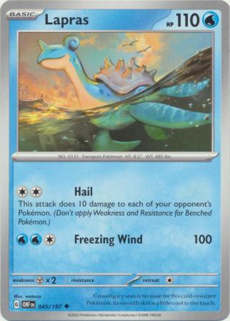 Card: Scarlet & Violet: Obsidian Flames Single, Lapras - 045/197 - Uncommon