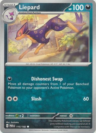 Card: Scarlet & Violet: Paradox Rift Singles, Liepard - 115/182 - Common