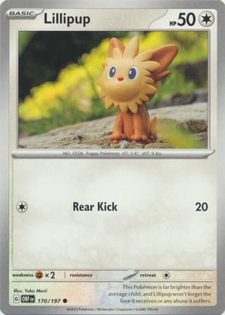 Card: Scarlet & Violet: Obsidian Flames Single, Lillipup - 170/197 - Common