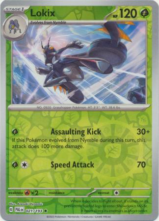 Card: Scarlet & Violet: Paldea Evolved Singles, Lokix - 021/193 - Holo Rare Reverse Holo