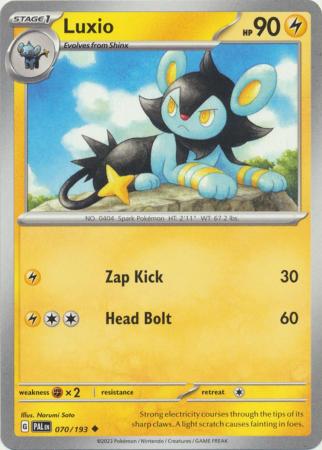 Card: Scarlet & Violet: Paldea Evolved Singles, Luxio - 070/193 - Uncommon