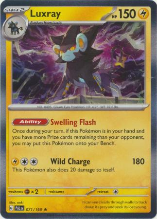 Card: Scarlet & Violet: Paldea Evolved Singles, Luxray - 071/193 - Holo Rare