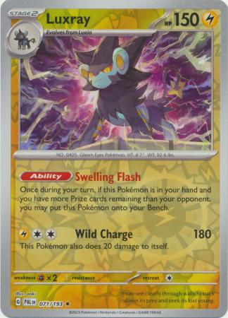 Card: Scarlet & Violet: Paldea Evolved Singles, Luxray - 071/193 - Holo Rare Reverse Holo