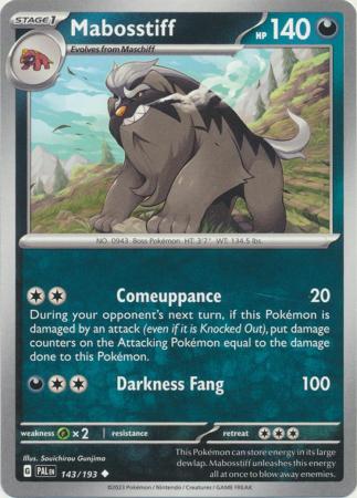 Card: Scarlet & Violet: Paldea Evolved Singles, Mabosstiff - 143/193 - Uncommon