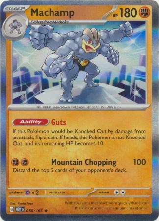 Card: Scarlet & Violet: 151 Singles, Machamp - 068/165 - Holo Rare