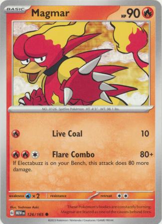 Card: Scarlet & Violet: 151 Singles, Magmar - 126/165 - Common