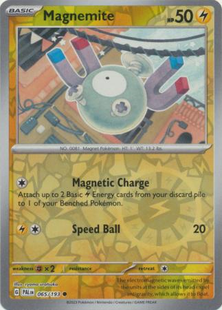 Card: Scarlet & Violet: Paldea Evolved Singles, Magnemite - 065/193 - Common Reverse Holo