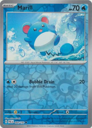 Card: Scarlet & Violet: Paldea Evolved Singles, Marill - 044/193 - Common Reverse Holo