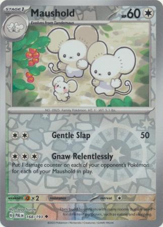 Card: Scarlet & Violet: Paldea Evolved Singles, Maushold - 168/193 - Uncommon Reverse Holo