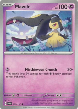 Card: Scarlet & Violet: Obsidian Flames Single, Mawile - 089/197 - Common