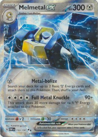Card: Scarlet & Violet: Obsidian Flames Single, Melmetal ex - 153/197 - Ultra Rare