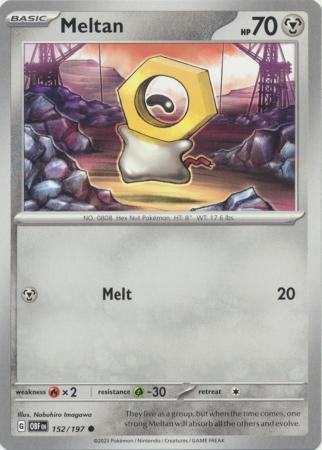 Card: Scarlet & Violet: Obsidian Flames Single, Meltan - 152/197 - Common
