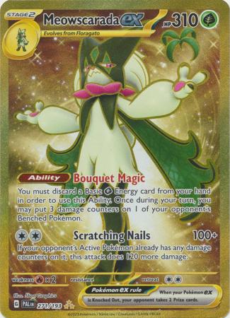 Card: Scarlet & Violet: Paldea Evolved Singles, Meowscarada ex - 271/193 - Gold Secret Rare