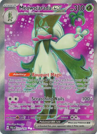 Card: Scarlet & Violet: Paldea Evolved Singles, Meowscarada ex - 231/193 - Full Art Secret Rare