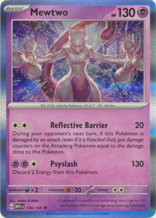 Card: Scarlet & Violet: 151 Singles, Mewtwo - 150/165 - Holo Rare
