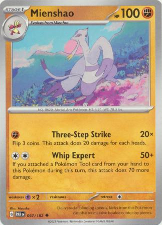 Card: Scarlet & Violet: Paradox Rift Singles, Mienshao - 097/182 - Uncommon